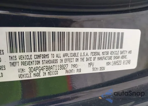 2010 Dodge Journey Se из США, поврежденный, VIN 3D4PG4FB0AT119927